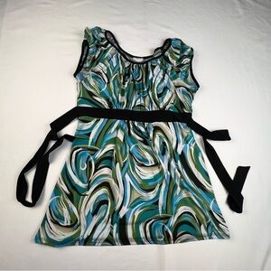 B Moss Tailor - Medium - Women’s Dress Shirt - Green/Bue